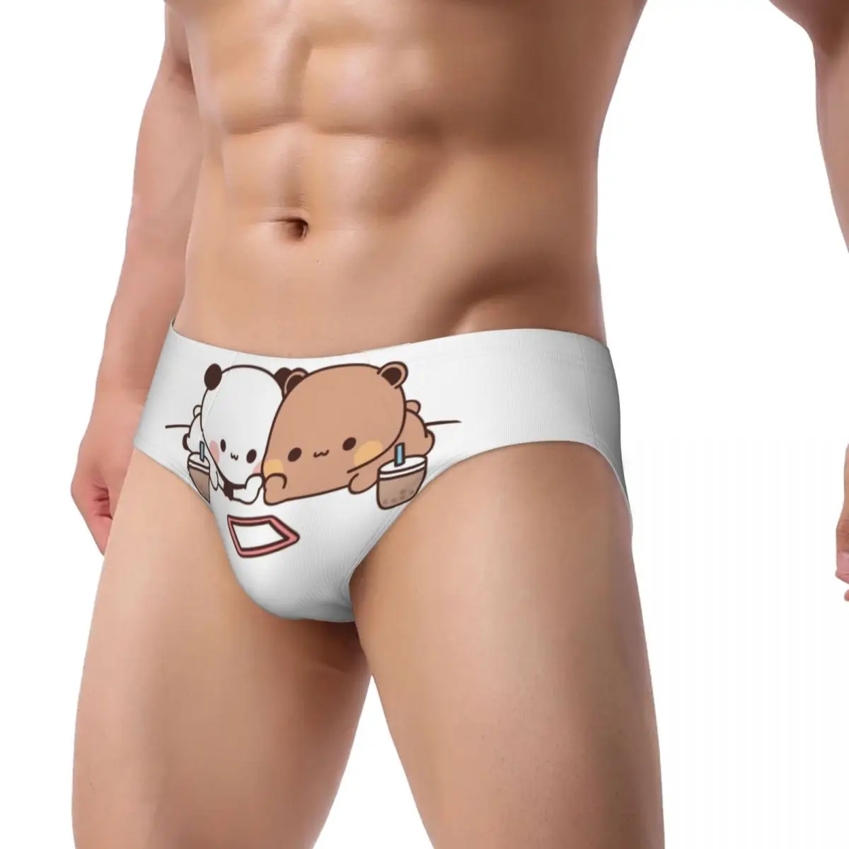 Custom Mens Bubu Dudu Panda And Brownie Bear Couple Men Panties Comfort Briefs Underwear