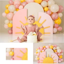 Boho Sunshine Backdrops Kids Baby Birthday Child Newborn Cake Smash Photocall Decors Sunshine Arch Backgrounds