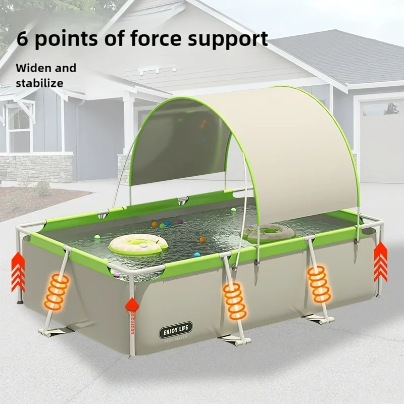 1-Pack Multi-Size Large Folding PVC Swimming Pool - Durable and Sturdy Quick-Build Outdoor Pool for Family, Adult Parties