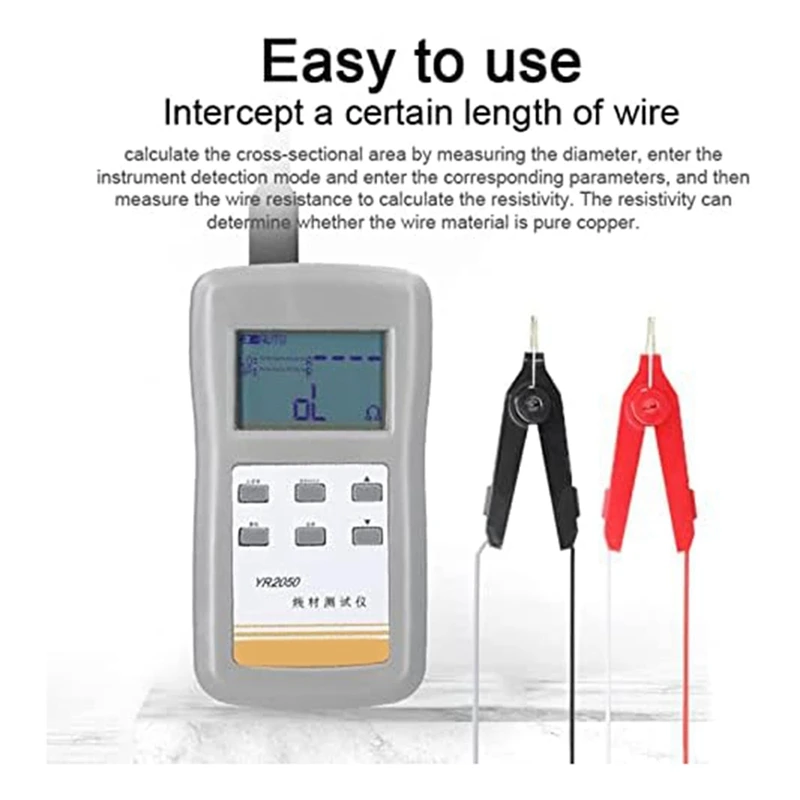 Milliohm Meter, YR2050 4-Wires Milliohm Meter Wireline Current Detecting Low Resistance Micro-Resistance Meter Tester Durable