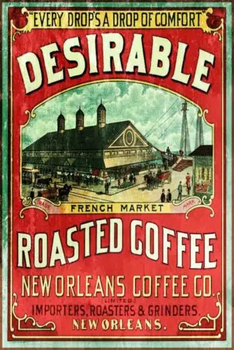 New Orleans Desirable Coffee Advert Vintage Retro style sign plaque bar pub cafe