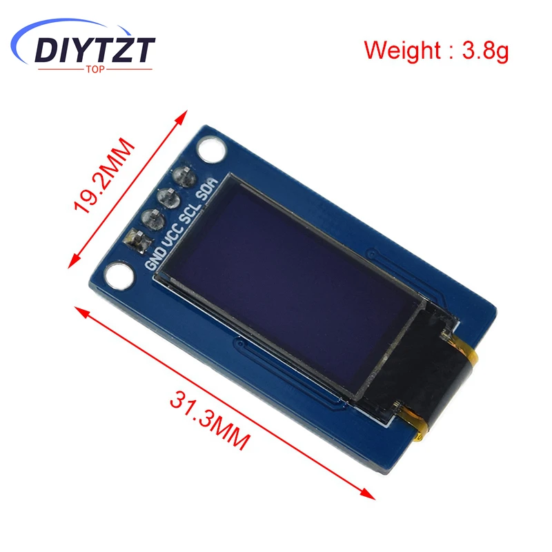 DIYTZT 0.78 inch OLED Display LCD Screen Module 0.78" White Color Resolution 128*80 SPI Interface SH1107 128X80 for arduino