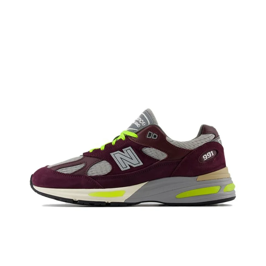 Patta X New Balance NB 991 V2 Running Shoes Unisex Low Top Dark Red U991PD2