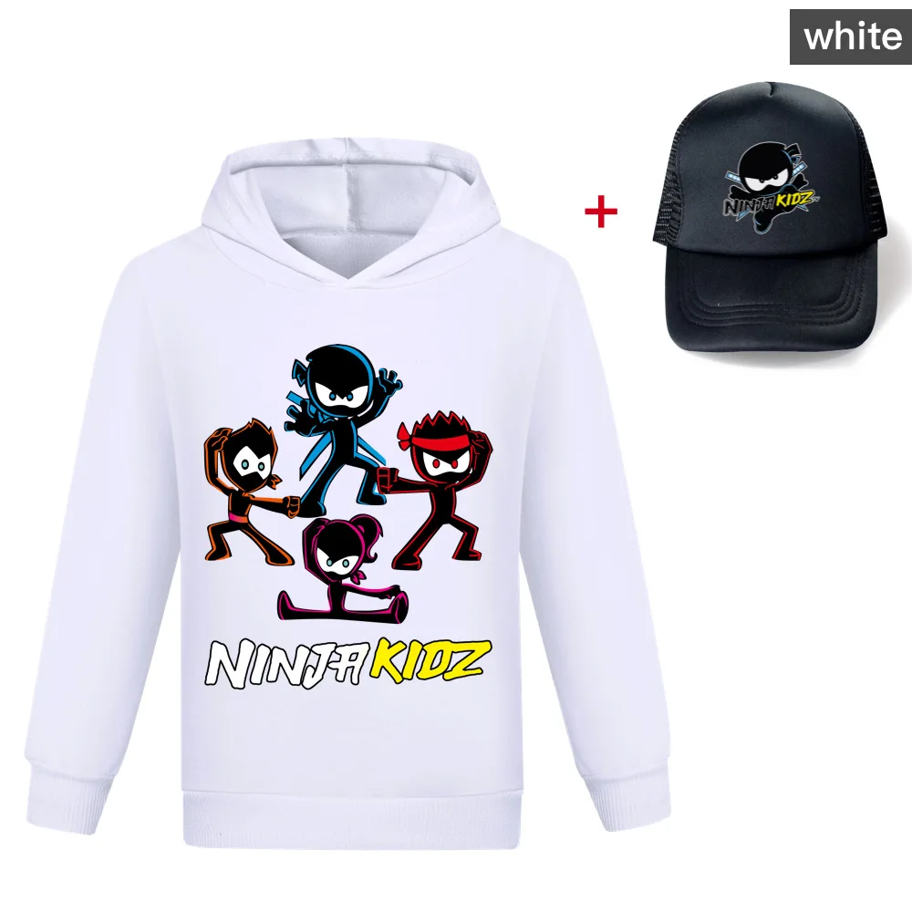 Ninja Kidz Clothes Hoodies Sweater Cotton Sweatshirt Suit Cartoon Set Teenager Boys Girls Clothing Pullover Hip Hop Tops Tshirt