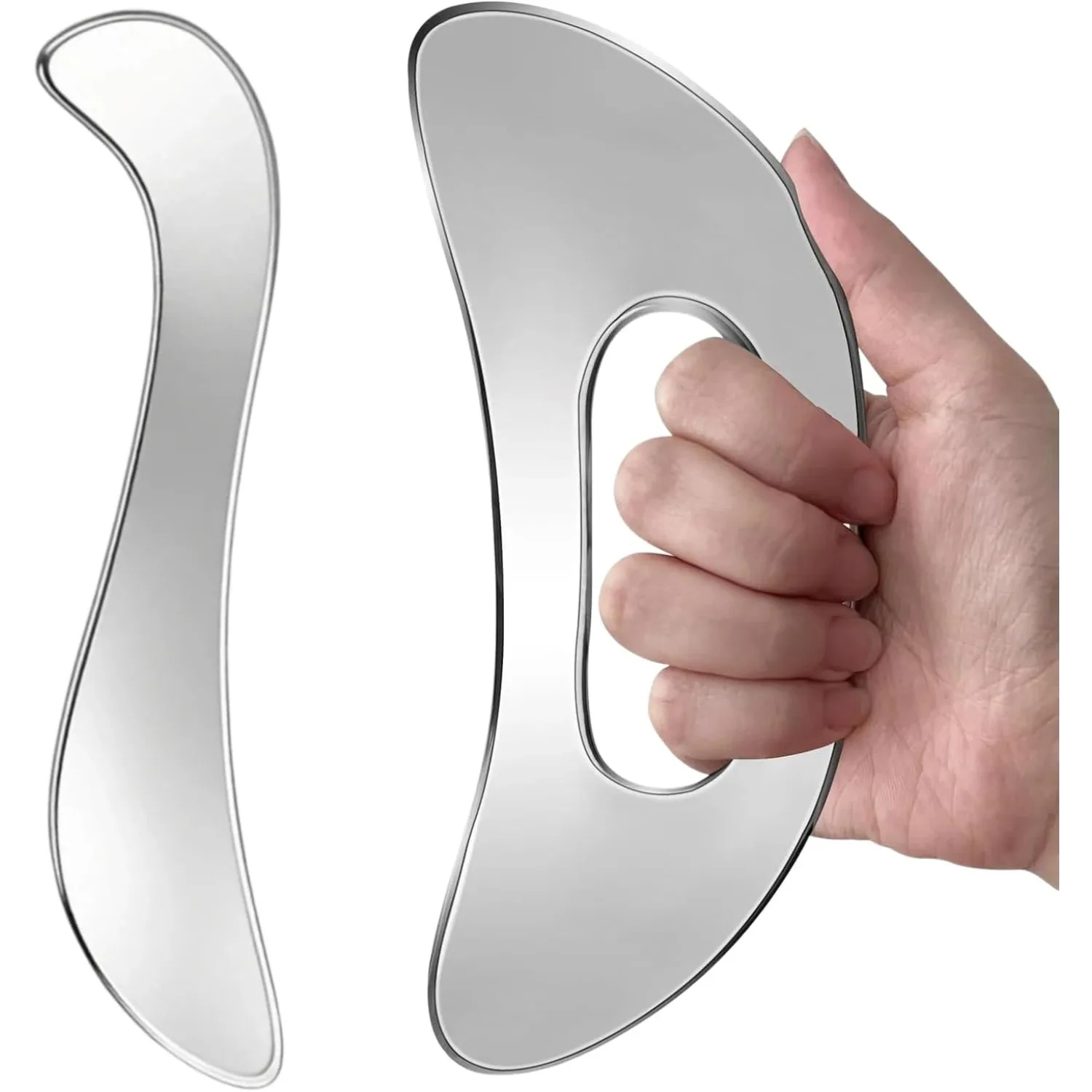 304 Stainless Steel Gua Sha Muscle Scraping Tool Body Massage Scraper Handheld Massager for Neck, Shoulders, Back, Arms and Legs