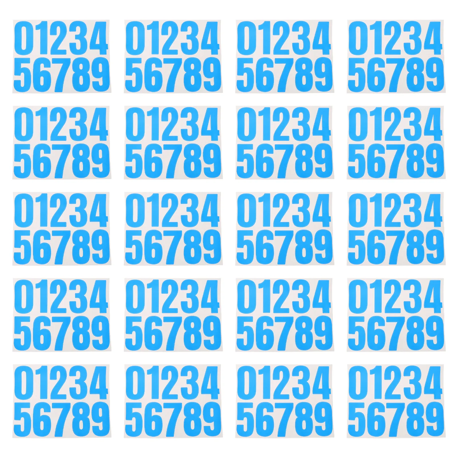 20Sheets Waterproof Adhesive Numeric Decals Vinyl House Number Stickers Mailbox Address Labels Outdoor Self Stick Weather