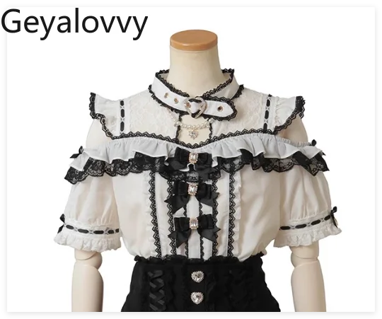 

Japanese Mine Series Mass-produced Off-the-shoulder Lace Bow White Shirt Blouse Women Sweet Long Sleeve Blouses Top Female