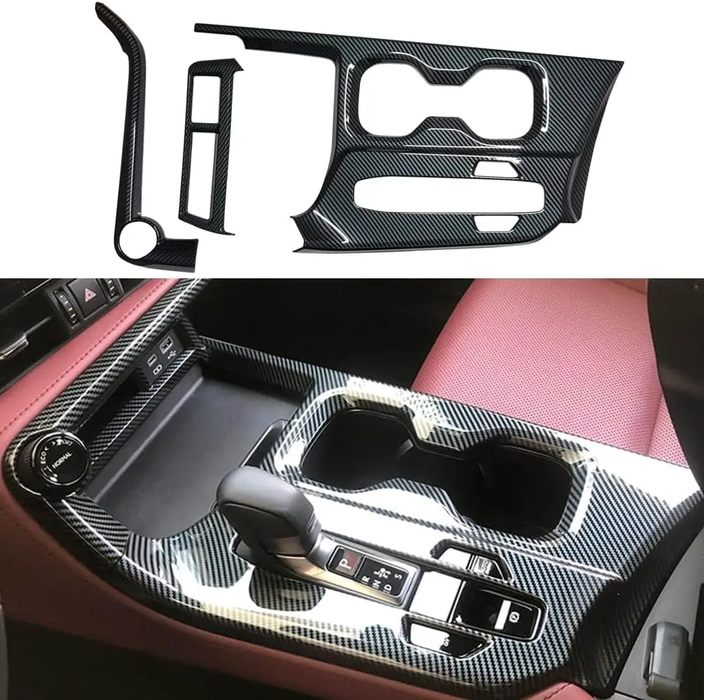Carbon Style Center Console Gear Shift Panel Cover Trim Compatible with 2022-2025 Lexus NX 250 350 350h Interior Accessories
