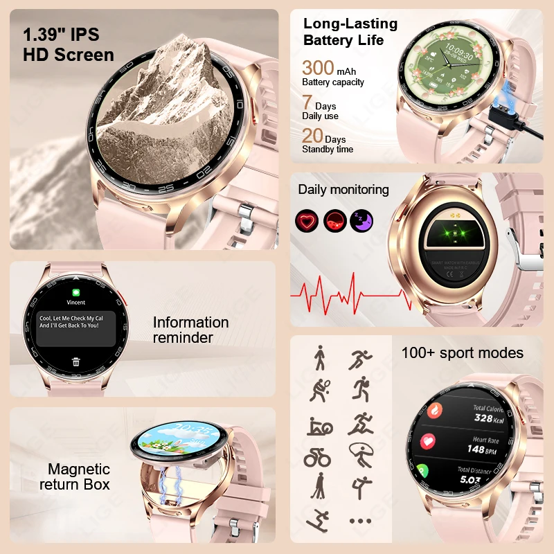 New TWS Smart Watch Earphones 2 In 1 Women Smart Watches with Earbuds Strong Sound Effects Music Lover Waterproof Smartwatch Men