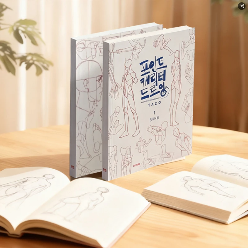 كتاب رسم فني بخط الشخصيات للمبتدئين - كراسة رسم فنية لممارسة التلوين، هدية للفنانين وطلاب الفنون