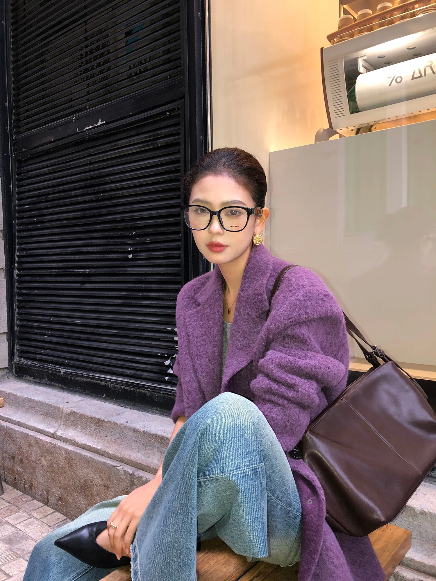 

Шерстяное двустороннее пальто Pusumede: Женское теплое пальто свободного кроя для зимы. Эксклюзивно для электронной коммерции.