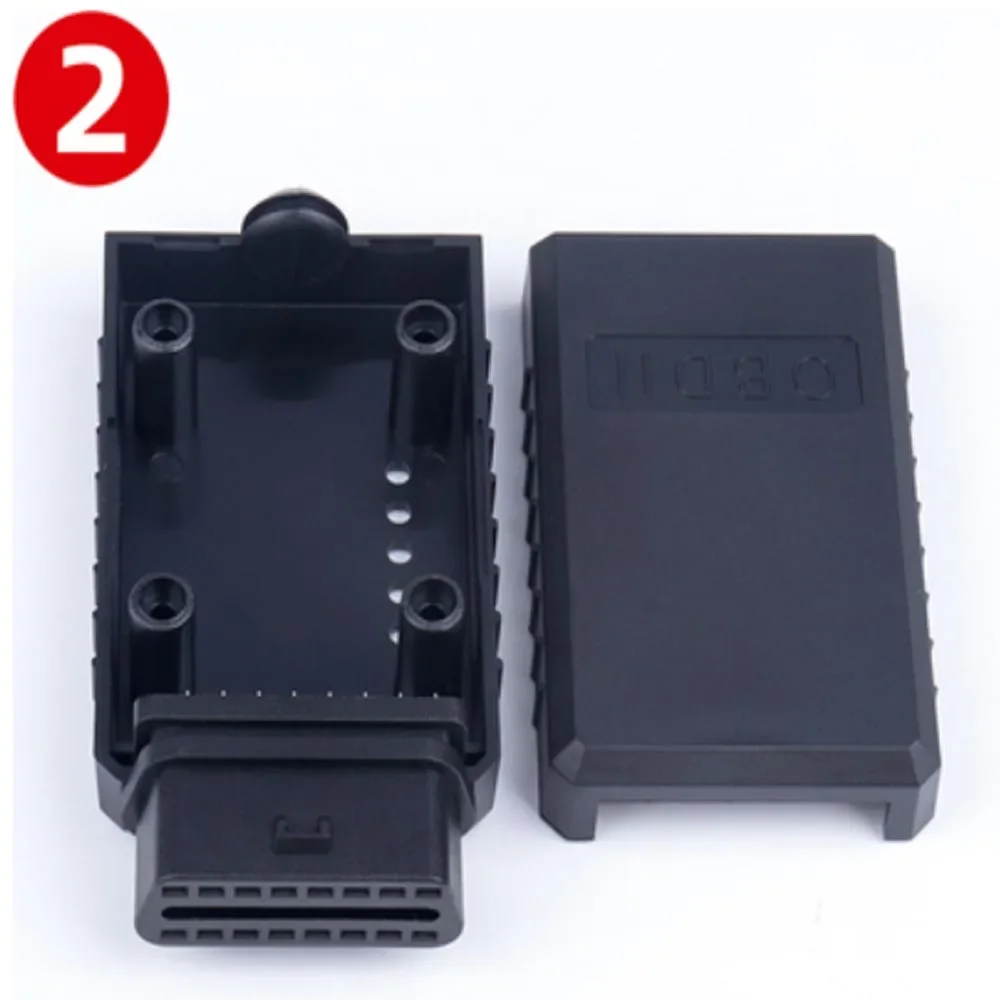 Universal J1962 OBDII OBD2 16Pin Female Connector OBD Female Plug Shell Plug + Housing +SR+ Screws Adapter OBD 2 With Enclosure