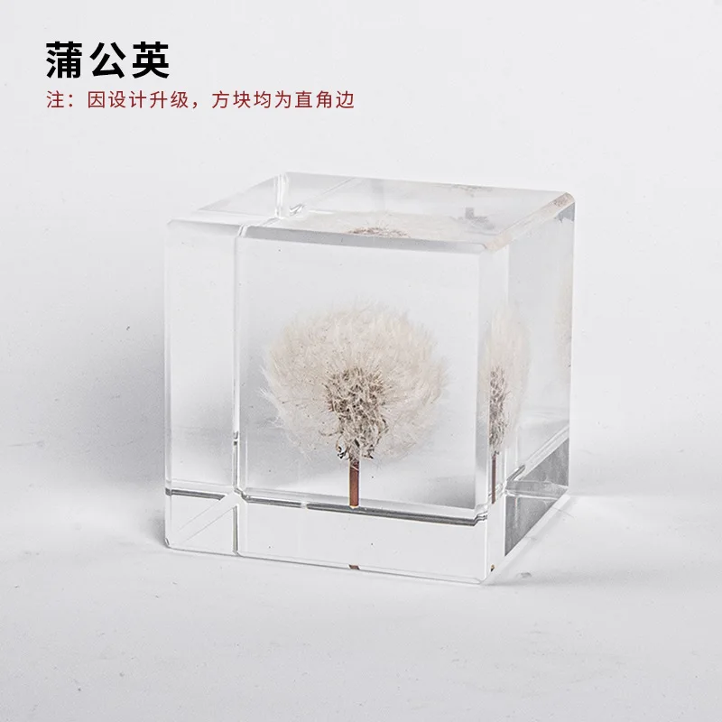 Natural ecological square acrylic high-transparency crystal home light luxury European creative ornament soft decoration with hi