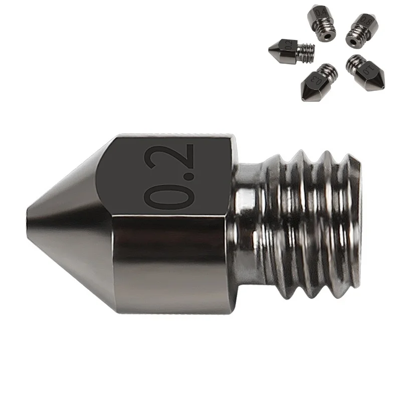 5PCS MK8 Nozzle Hard Steel 0.2,0.4,0.6 mm Nozzles For 1.75mm Filament Ender 3 PRO CR10 Hotend 3D Printer Hardened Steel Nozzles 5