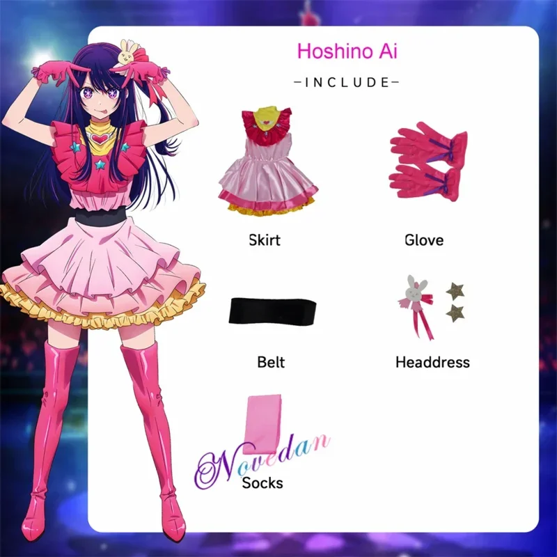 Anime Oshi No Ko Ai Hoshino Ruby Akuamarin Arima Kana Cosplay Kostüm Mädchen Schuluniform Aqua Lolita Kleid Anzug Wi MN9