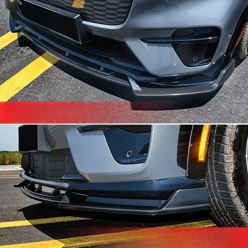 Voor Ford Mustang Mach-E 2021-2024 Bodykit Auto Zwart Carbon Voorbumper Splitter Lip Kin Spoiler Diffuser Tuning accessoires