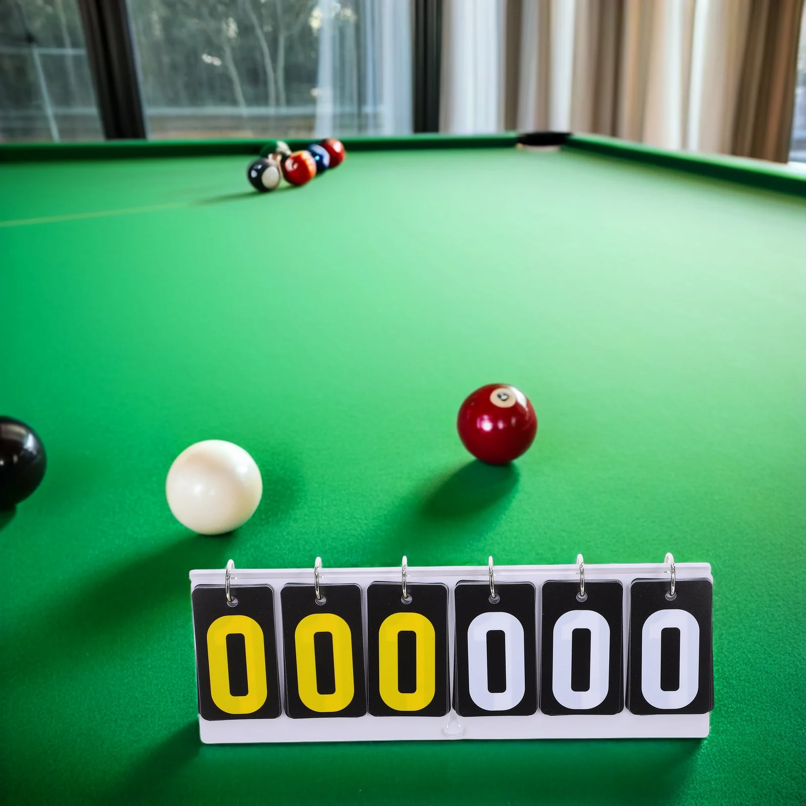 

Sports Flip Scoreboard 6-Digits Display Portable for Billiards Basketball Table Games Easy Operation Score Keeper