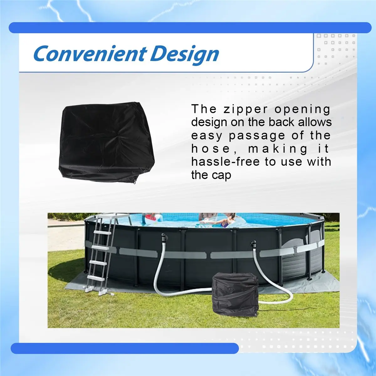 Sports Swimming Pool Pump Cover Waterproof Oxford Cloth Cover Swimming Pool Accessories Small