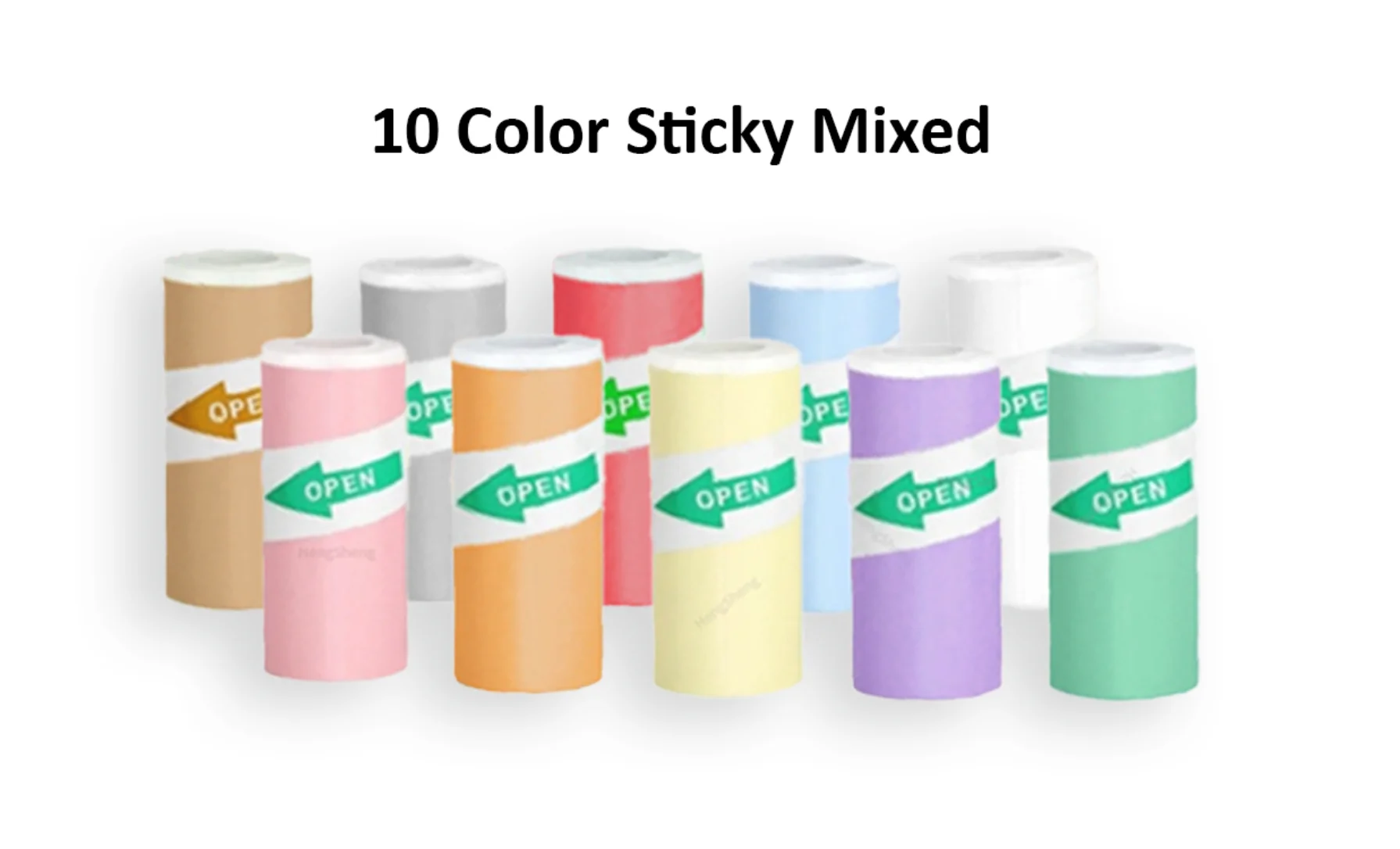 كاميرا فورية للأطفال 57 × 25 مم ورق لاصق حراري ملون لفات خالية من مادة BPA للطابعات المحمولة وDIY لسكرابوكينغ وما إلى ذلك