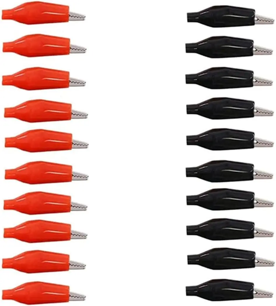 20 sztuk 1.1 ''/28mm zaciski krokodylkowe krokodyl elektryczne zaciski testowe zworka pomocnik kolorowa ochronna osłona izolacyjna do laboratorium