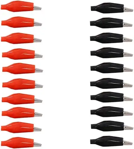Pinzas de cocodrilo para prueba eléctrica, pinzas de cocodrilo de 1,1 pulgadas/28mm, ayudante de puente, cubierta protectora de aislamiento de Color para laboratorio, 20 piezas
