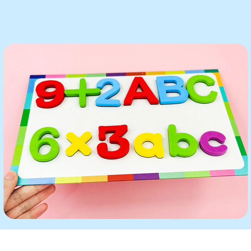 Pegatinas magnéticas con letras del alfabeto para niños pequeños, juguetes educativos de espuma EVA para aprender a contar la ortografía, regalo,