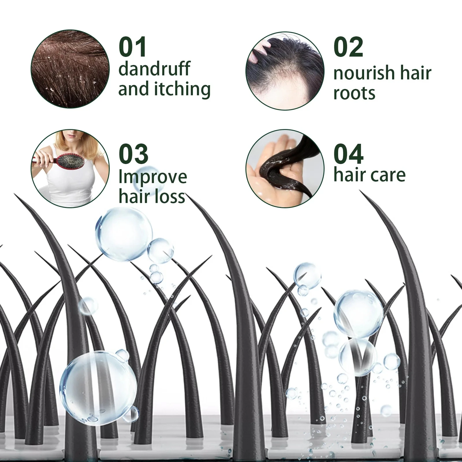 Óleo essencial de gengibre para o crescimento do cabelo, essência anti-perda, reparação do couro cabeludo, danos, crescer, nutriir, couro cabeludo,