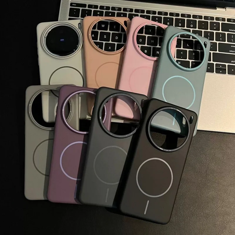 حافظة هاتف Magsafe رفيعة للغاية وبسيطة لهاتف Vivo X200 Pro Mini X200 S20 Pro عدسات ملونة غير لامعة شحن لاسلكي غطاء كمبيوتر صلب