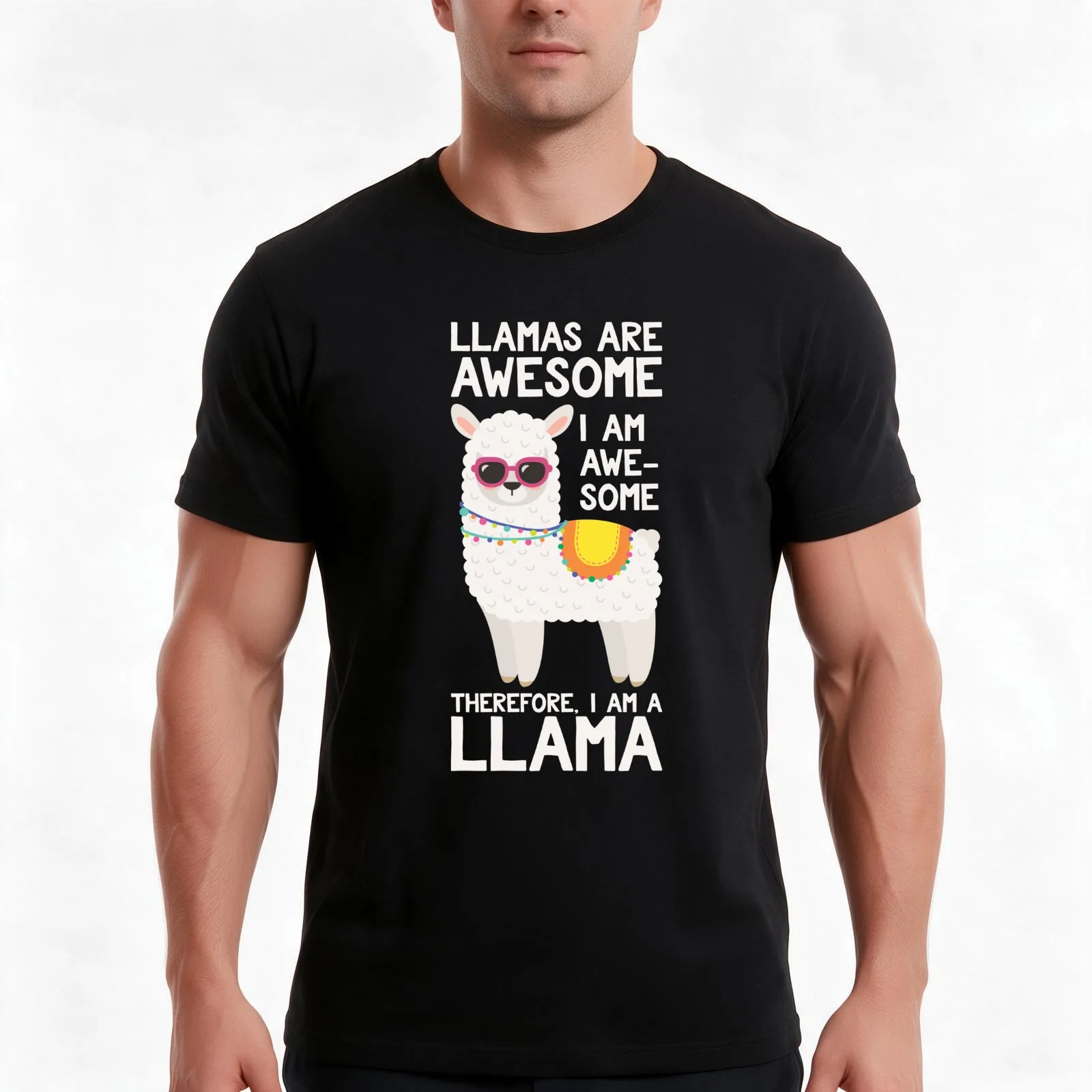 Llamas Are Awesome I Am Awesome Therefore I Am A Llama - Cute & Funny Llama Lover Llama Whisperer Gift T-Shirt, Unisex Men Women