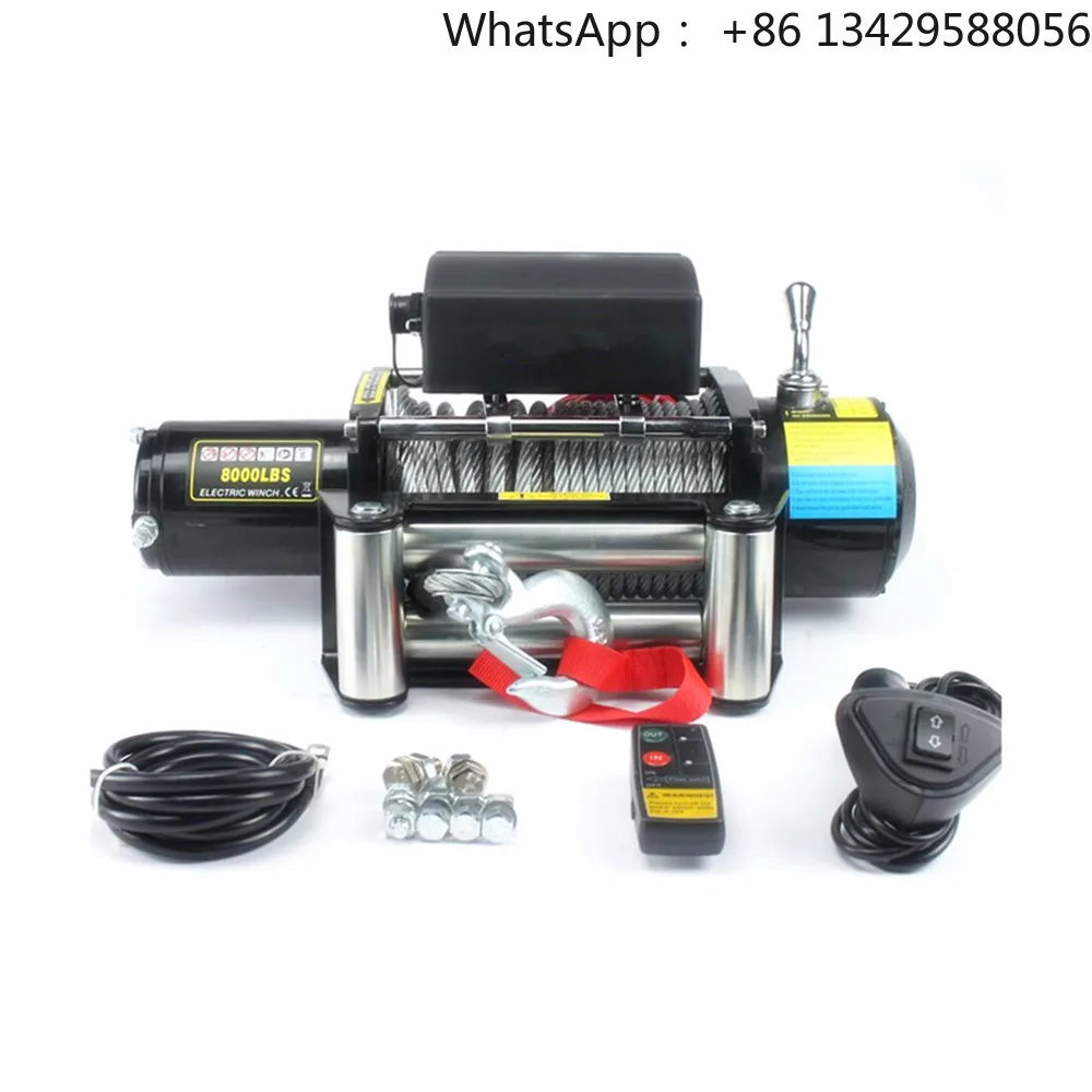

8000lbs Electric Winch with Steel Rope New 12/24v Motor Power Winch Trailer Parts & Accessories