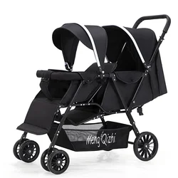 Twin Stroller Can Sit and Lie Down Ultra-lightweight Folding Newborn Stroller Multifunctional Shock-absorbing Baby Stroller