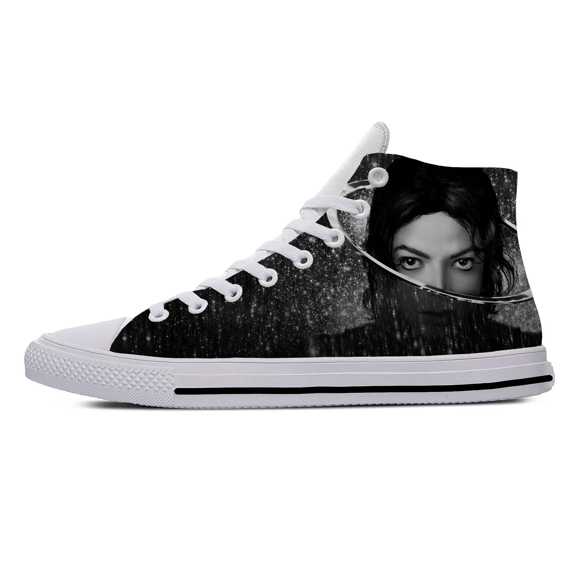 Hot King of Pop Michael Jackson Rock Music Fashion Casual Shoes High Top Breathable Men Women Sneakers Lightweight Board Shoes