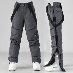 New 2024 Windproof Women Men Outdoor Sport Skiing Trousers Snow Pants Mountain Cotton Snowboard Overalls Waterproof Clothes