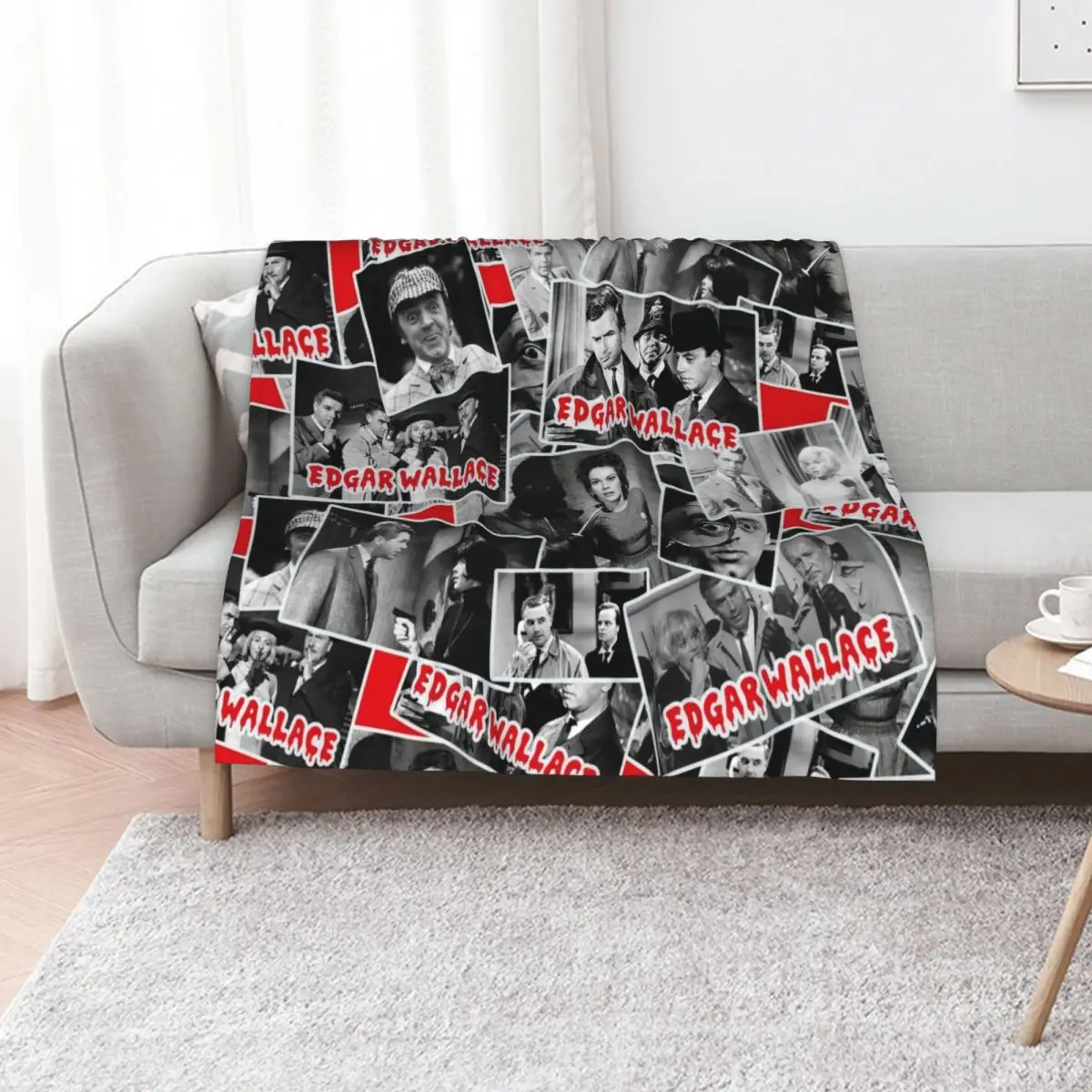Edgar Wallace, Movies, 50's, 60's Throw Blanket Shaggy christmas gifts Plaid on the sofa Bed Fashionable Heavy Tourist Blankets