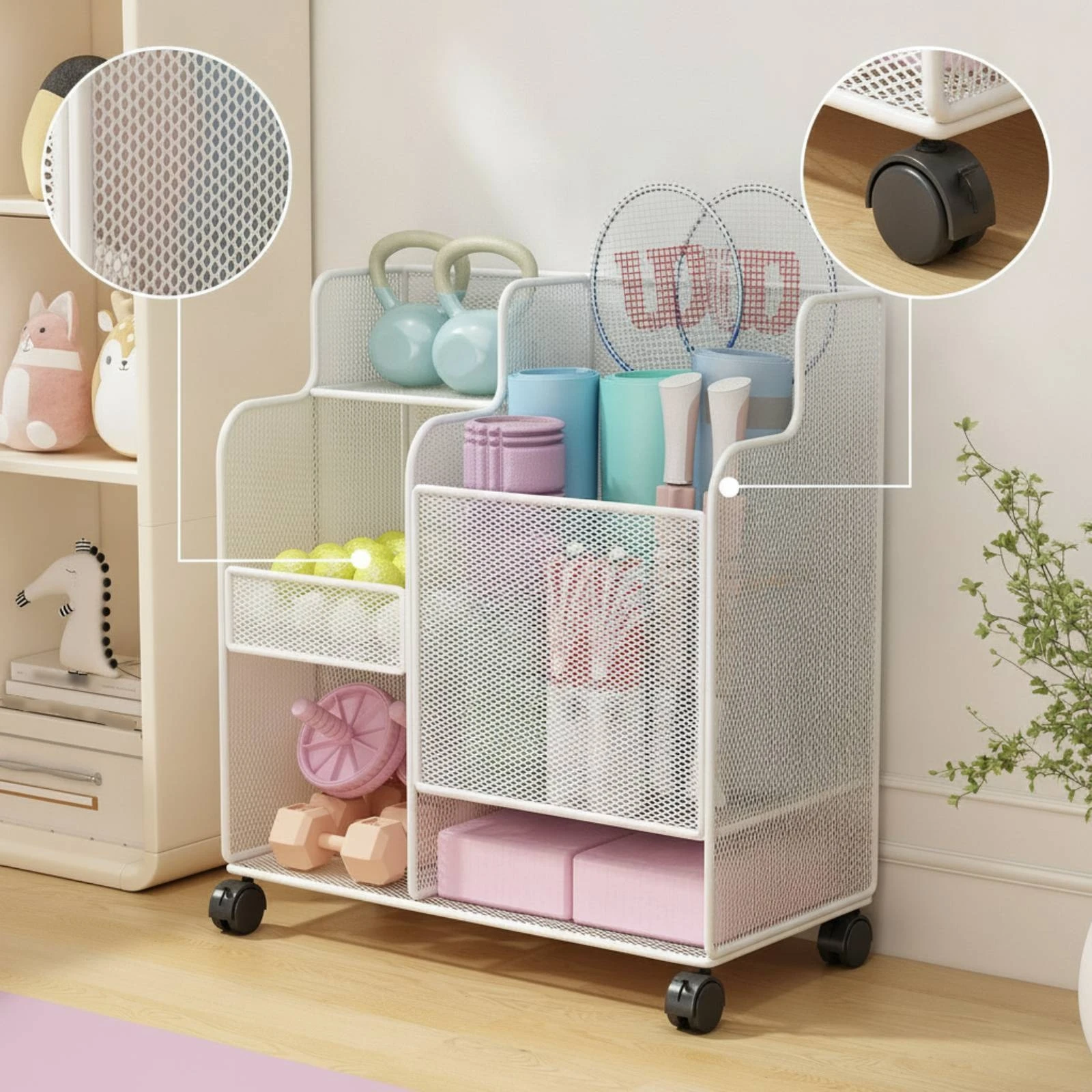 Sports Equipment Organizer wit - Sports Equipment Cart recension och pris