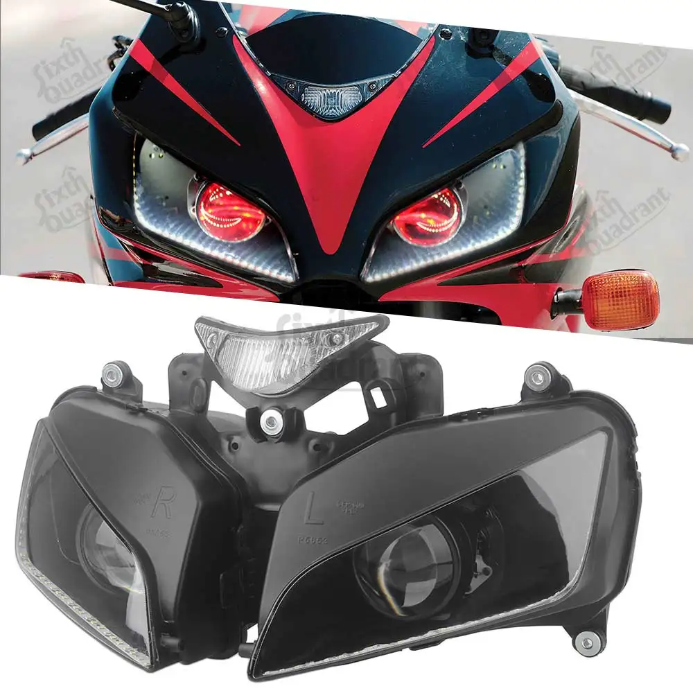 

For Honda CBR1000RR 2004-2007 Motorcycle Accessories Aluminum LED Angel/Devil Eye Headlight Assembly + Wire Groups Modification