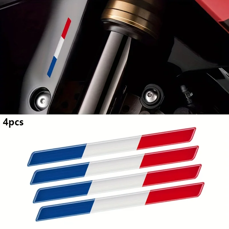4 個の薄いフランス国旗ステッカーデカールフランスレーシングスポーツ樹脂デカールバッジ装飾イタリアの車バイクオートバイ用