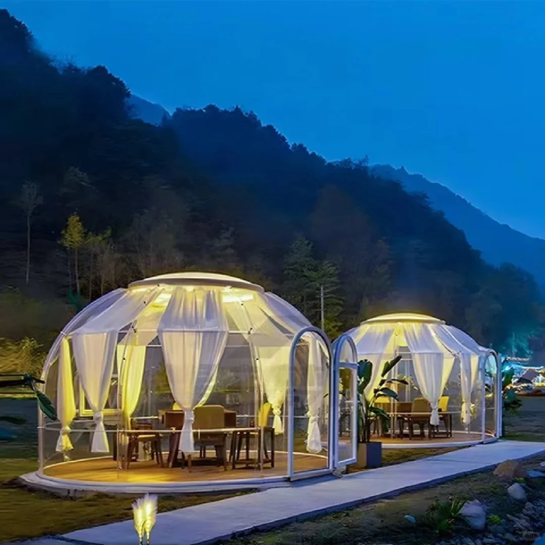 Outdoor Transparent Starry Sky Dome Tent Commercial Bubble House Waterproof Glamping Resort Restaurant Hotel Camping Custom Room
