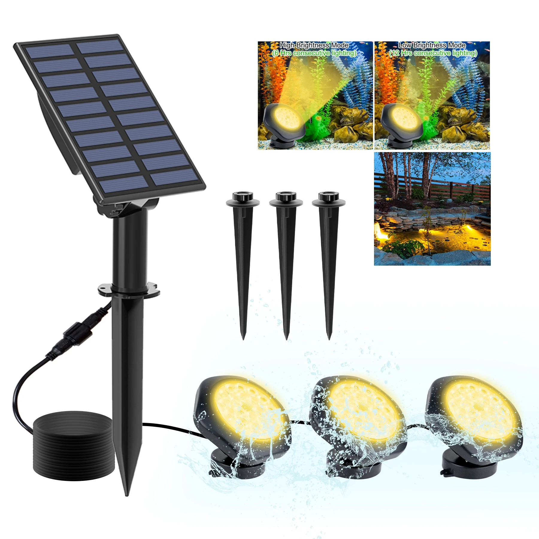 luz solar para piscina rgb 3000k 6000k lagoa de natacao decoracao de fonte lampada subaquatica led para aquario patio 01