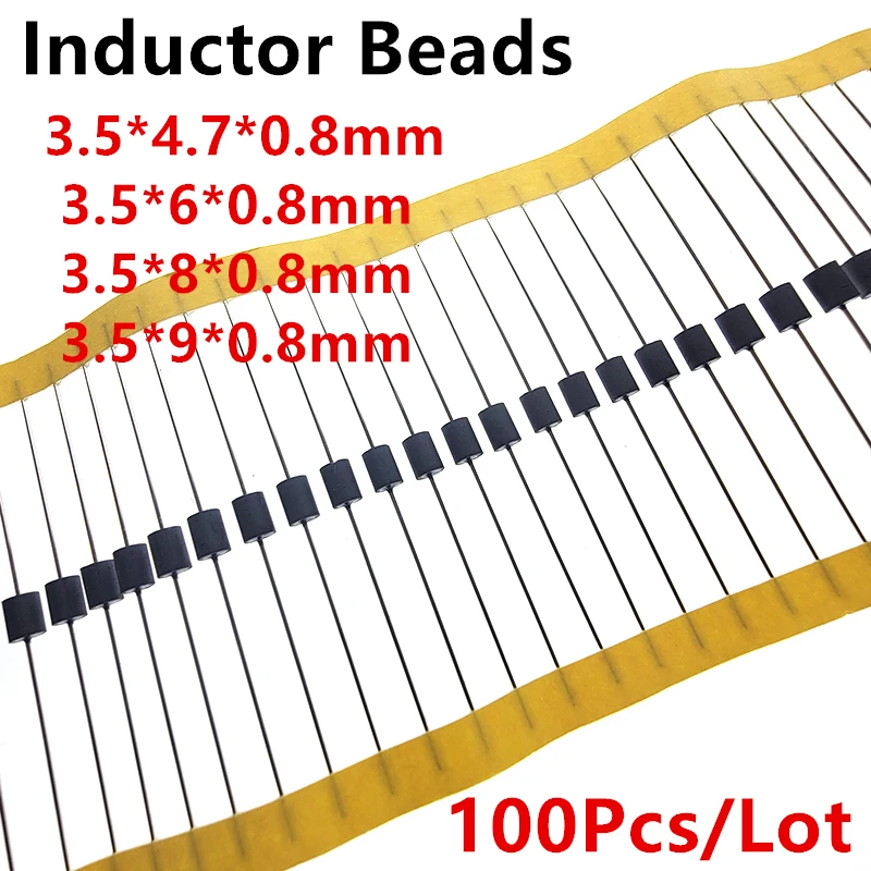 

100PCS/LOT Inductor Beads 3.5*4.7*0.8mm 3.5*6*0.8mm AXIAL FERRITE Beads 3.5x4.7x0.8mm 3.5x9x0.8mm 3.5x8x0.8mm 3.5x6 Inductance