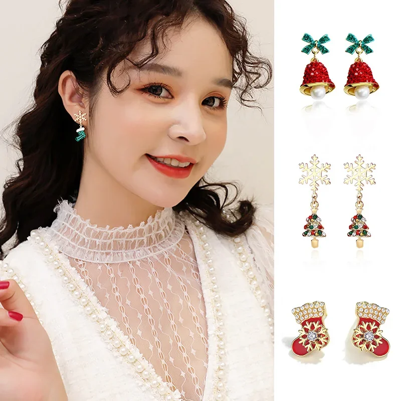 

Trendy Statement Christmas Tree Earrings For Women Santa Claus Snowman Drop Dangle Earrings Jewelry Xmas Gifts