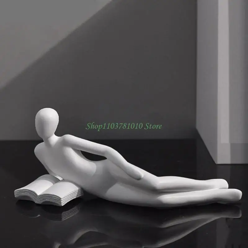 U55d abstrakte Denker Statue Lesen Frauen moderne ästhetische Harze Figurskulptur für Bücherregal- und Bürodesktop -Dekore