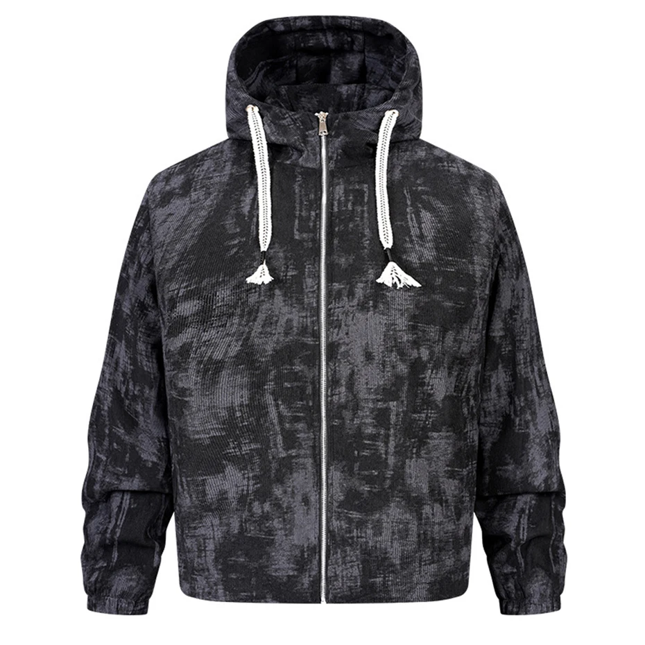 

Spring Autumn Cargo Jacket Men Fashion Vintage Tie Dye Jacket Coat Male