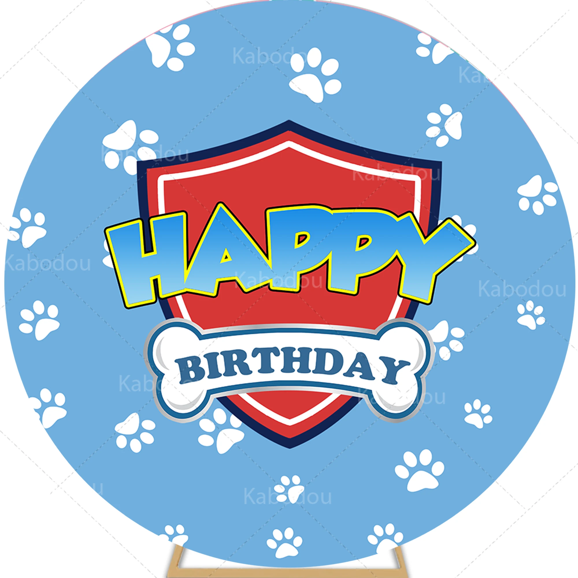 Paw Patrolls Round Backdrop Boys Birthday For Party Cartoon Dog Decoration Baby Shower Photography Background Circle Studio Prop