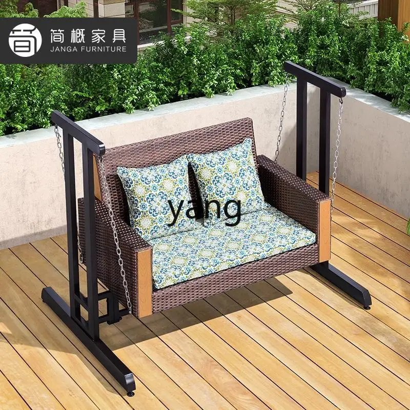 

LTT swing rocking chair outdoor garden leisure rattan bed and breakfast balcony lazy hanging chair waterproof and sun protection