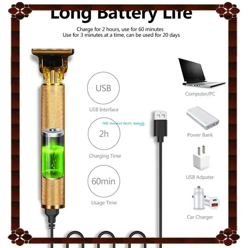 남성용 헤어 커팅 머신 이발사 전문 헤어 트리머 무선 전기 헤어 클리퍼 남성 수염 면도기 내구성