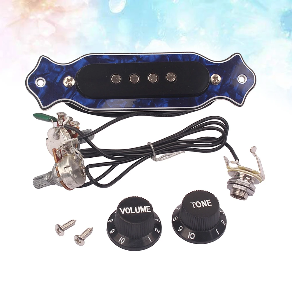 

Soundhole Active Pickup Sound Hole Pickup with Tone Volume Controller Knobs For 4-String Electric Cigar Box Guitar Pick