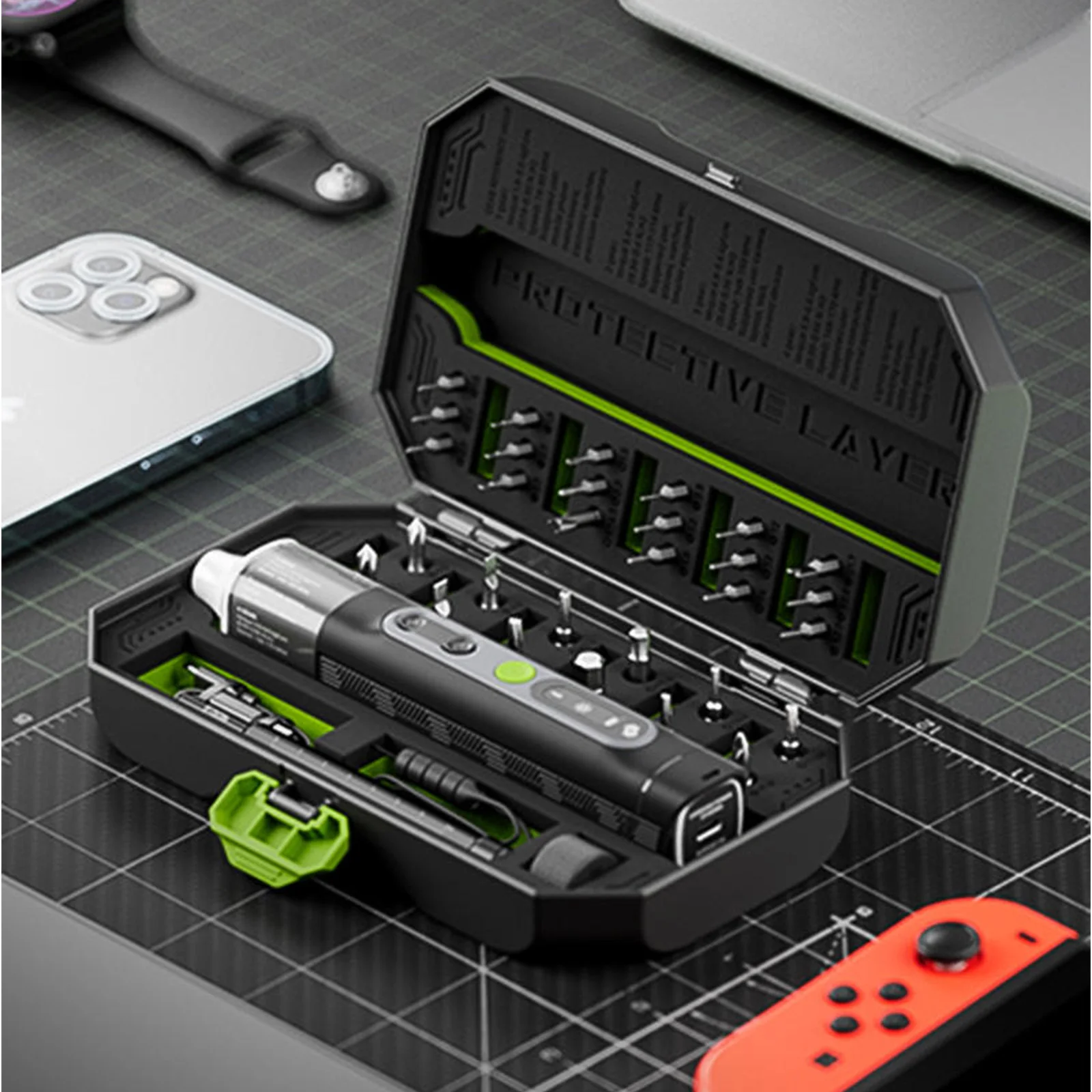 

Cross-border new JAKEMY Hand Self integrated with torque multi-function electric screwdriver set JM-8196 electric batch