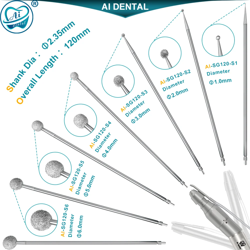 

AI-SG45/70/120 Dental Burs for AI Dental Implant Surgical Low Speed Handpiece Contra Angle SG Series Diamond Burs Dia.2.35mm