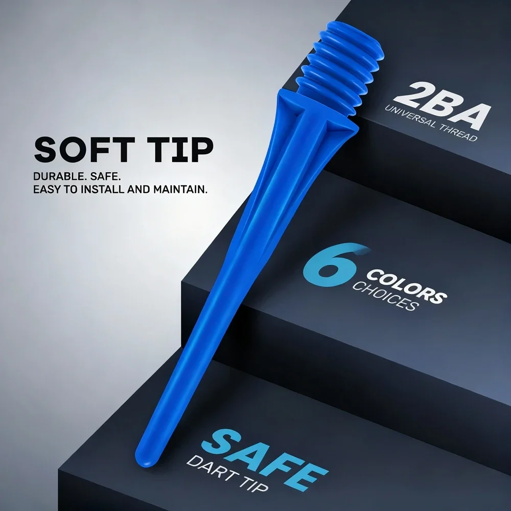 Electronic Dart Soft Tip Set – 100PCS High Precision Durable Plastic Replacement Needles, Must-Have Darts Accessories